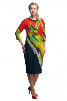 Платье "Олси" 1705017/2 ОЛСИ (Абстракция разноцветный)